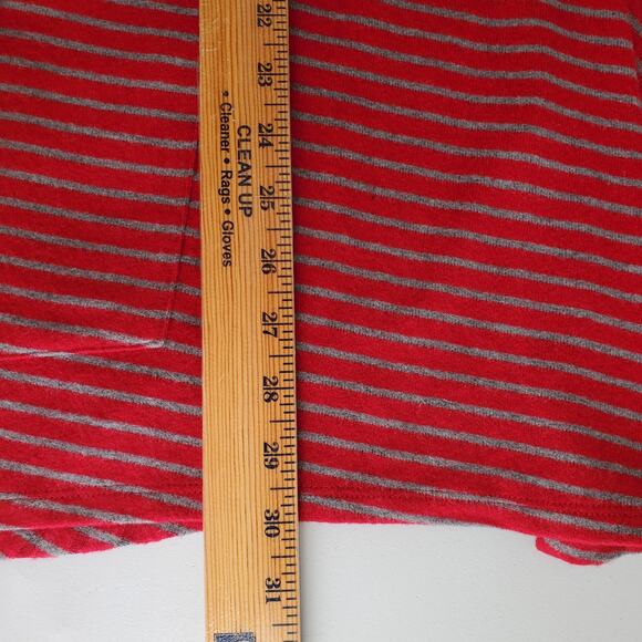 Chicos Red Gray Stripe Longline Cardigan Set 0 S Classic Holiday Career NEW - Picture 7 of 14